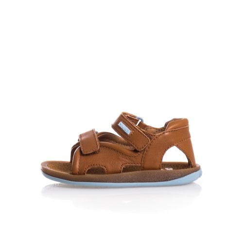 Camper - Sandali twins in pelle azzurro velcro artigianale made in spain