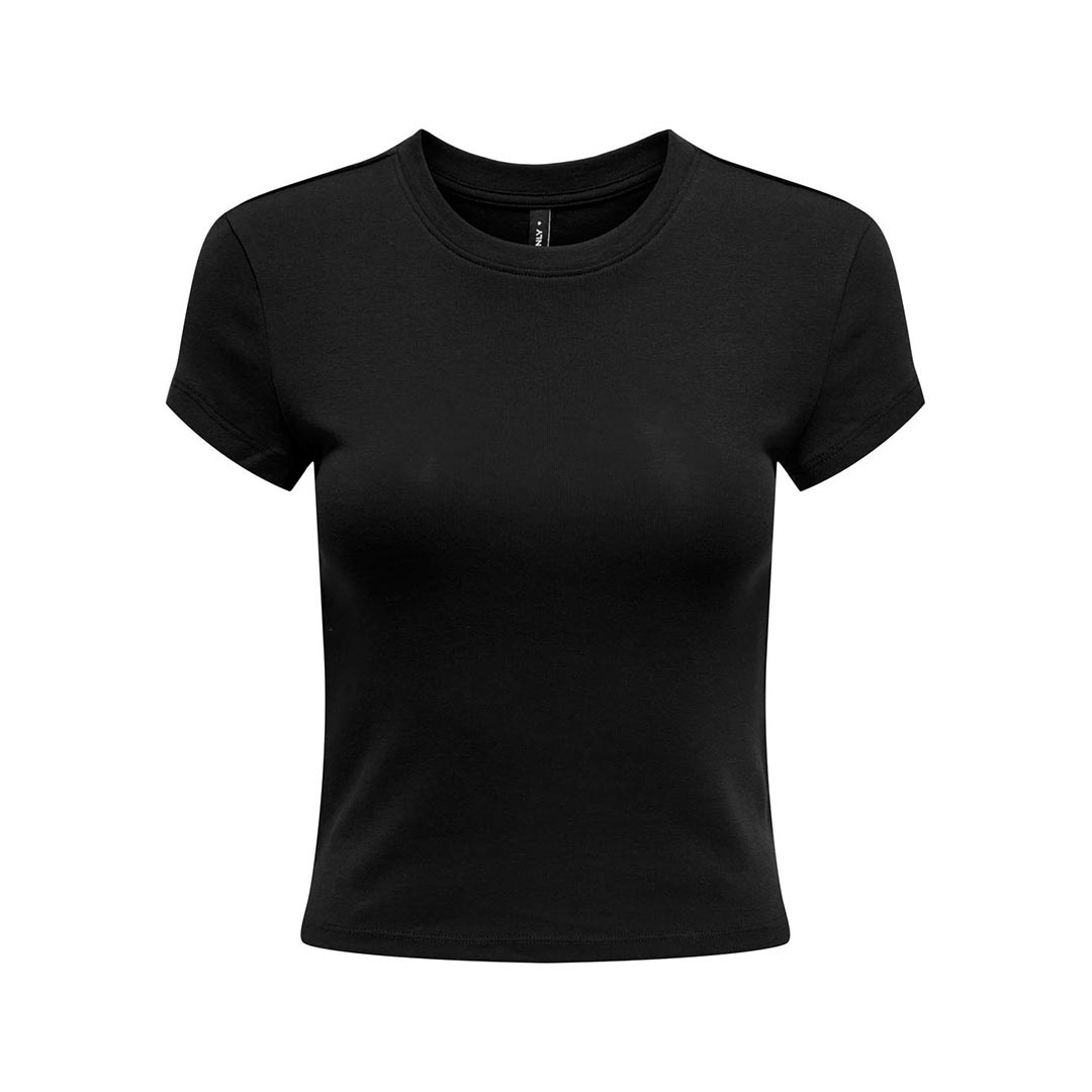 ONLY ONLELINA NECK SHORT TOP 15320229.BLACK