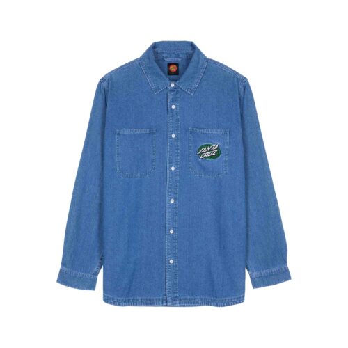 SANTA CRUZ GLOBAL OVAL DOT DENIM SHIRT SCA-SHT-0890