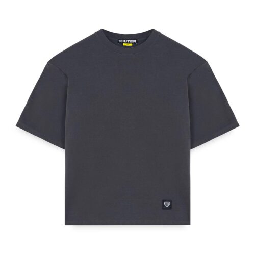IUTER LABEL RIBBED TEE 25WITS03.ASPHALT