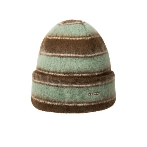 KANGOL FUZZY STRIPE BEANIE K3725.BROWN