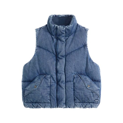 LEVI'S RED WESTERN BUBBLE VEST CITY WORN OW A8526-0005