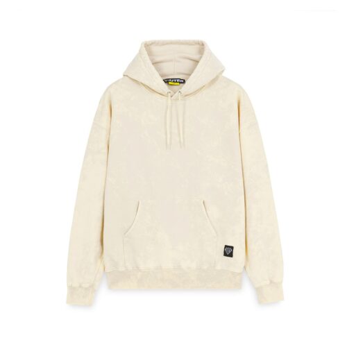 IUTER LABEL MARBLE HOODIE 25WISH02.CREAM
