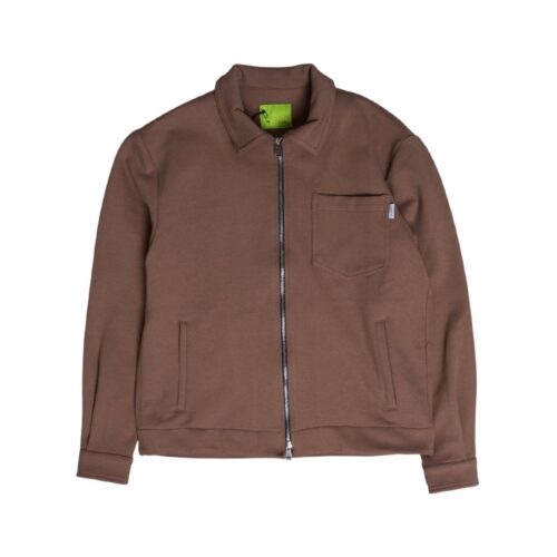 SHOE WOOL EFFECT FABRIC JACKET WITH ZIP JACK85WO.TOBACCO