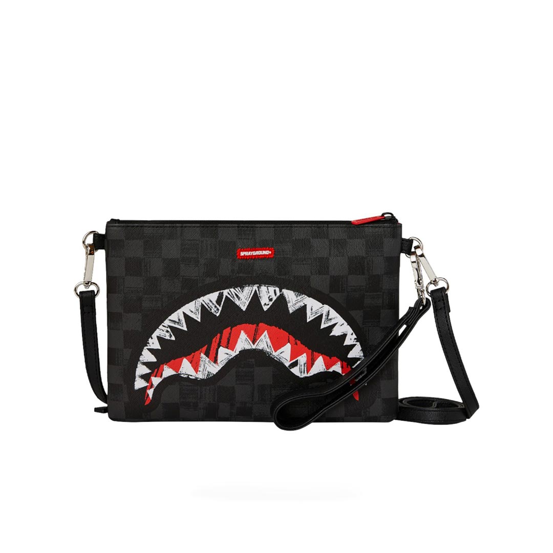 SPRAYGROUND SCRIBBLE SHARK CROSSOVER CLUTCH 910B8229NSZ