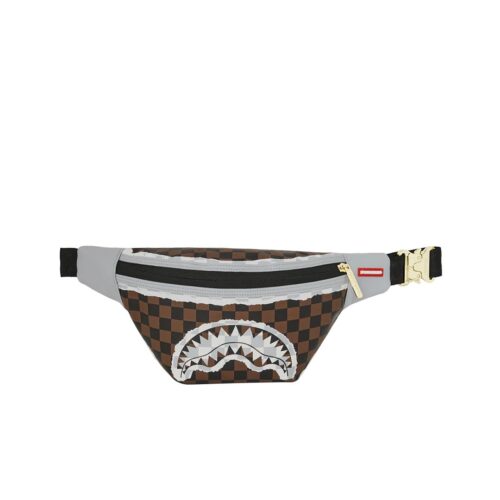 SPRAYGROUND CREAM BROWN TEAR CHECK SAVVY CROSSBODY 910B8296NSZ