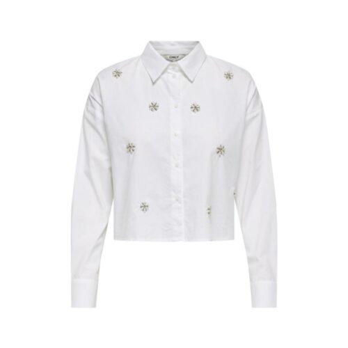 ONLY ONLRITI L/S PEARL SHORT SHIRT WVN 15371587.WHT