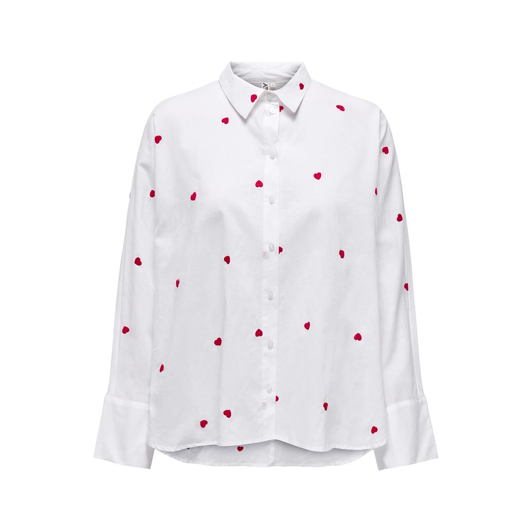 ONLY ONLNEW LINA GRACE LS EMB SHIRT NOOS WVN 15283743.WHT