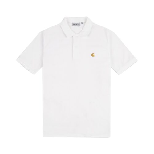 POLO UOMO CARHARTT WIP S/S CHASE PIQUE POLO WHITE/GOLD I023807.00R.XX.03