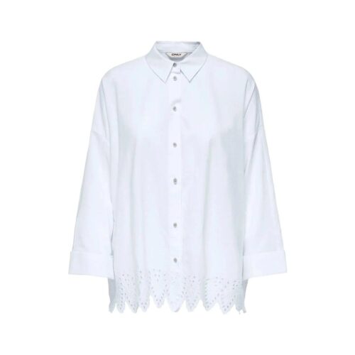 ONLY ONLGRACES TULUM LS EMB SHIRT NOOS WVN 15343165.WHT