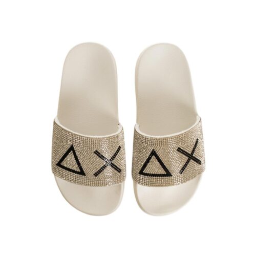 SUN68 GIRL'S SLIPPERS STRASS LOGO KID X36411K.01