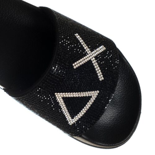 SUN68 GIRL'S SLIPPERS STRASS LOGO KID X36411K.11