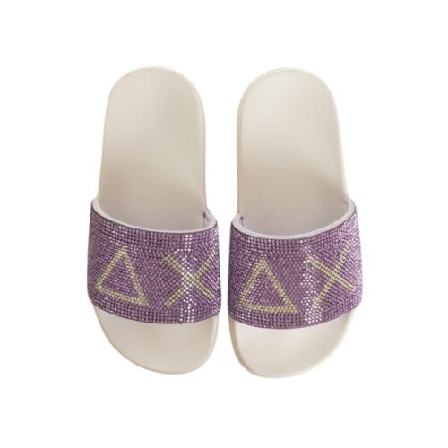 SUN68 GIRL'S SLIPPERS STRASS LOGO KID X36411K.0124