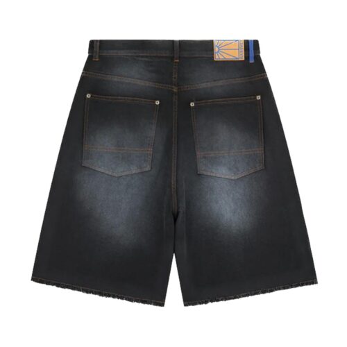 RASSVET SUN DYED BAGGY DENIM SHORTS P004.BLK