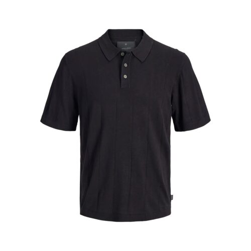 JACK&JONES JPRBLAWILLIAM STRUCTURE KNIT POLO SS 12291042.BLK