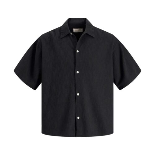 JACK&JONES JORMONTAUK WAVY TEXTURE SHIRT SS 12293555.BLK