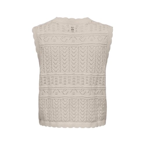 ONLY ONLIRINA V-NECK BUTTON VEST KNT 15363681.PUMICE