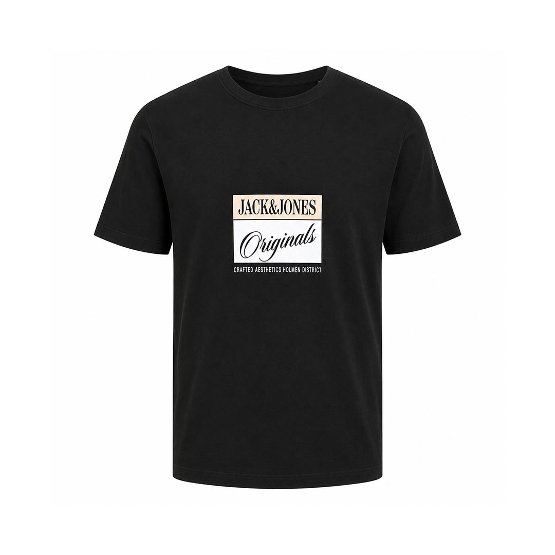 JACK&JONES JORHYERES FRONT SS CREW NECK JNR 12302717.BLK