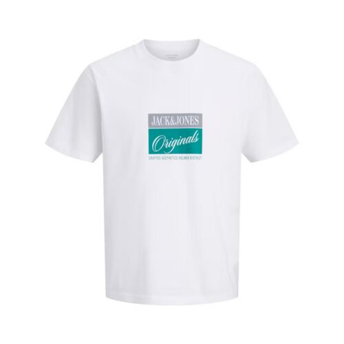 JACK&JONES JORHYERES FRONT SS CREW NECK JNR 12302717.WHT