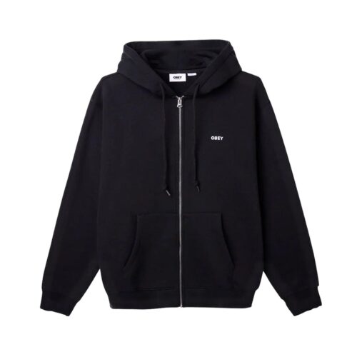 OBEY ESTABLISHED WORKS BOLD ZIP HOOD II FLE 112460022.BLK