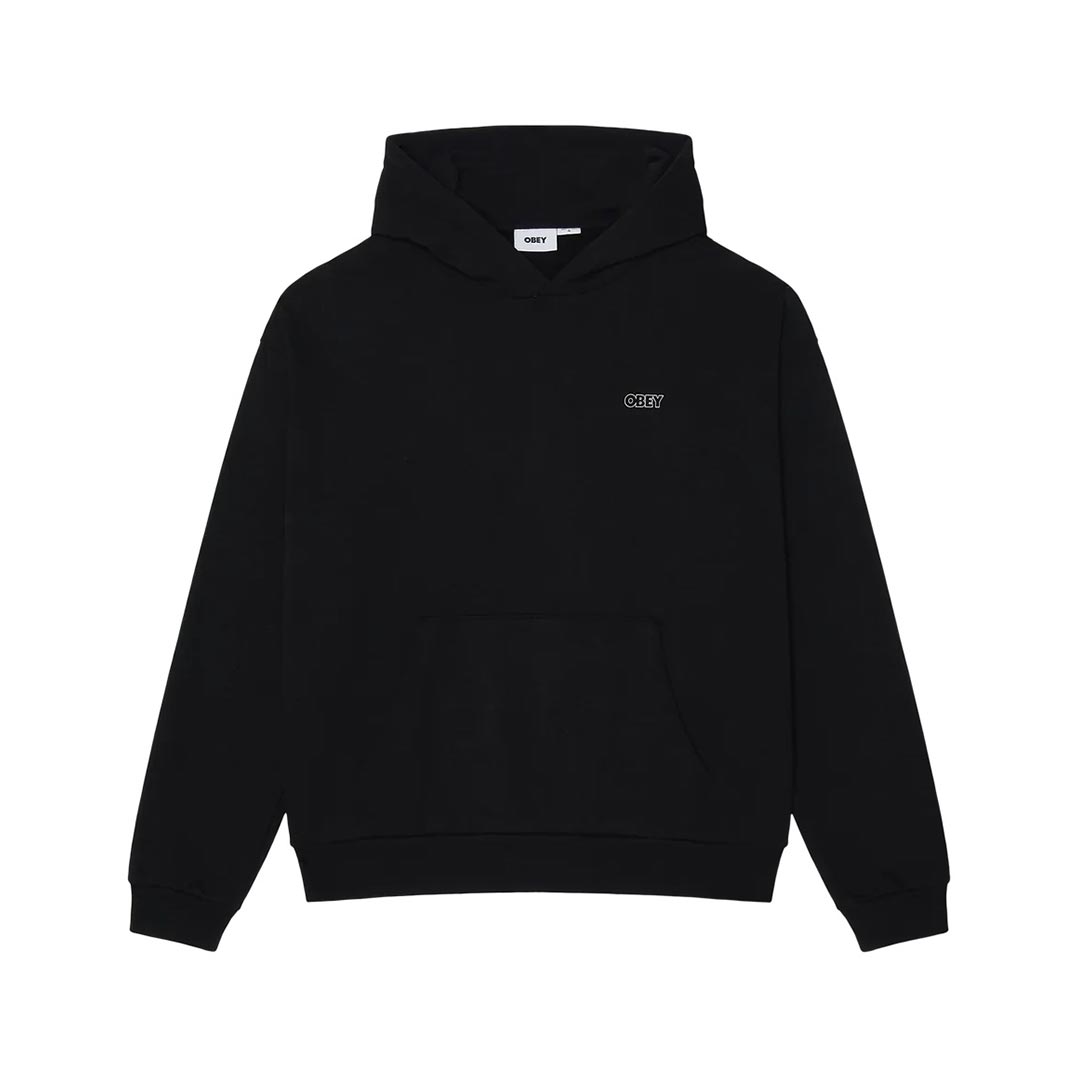 OBEY TREBLE EXTRA HEAVY HOOD FLEECE 111610072.BLK
