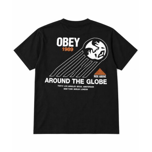 OBEY AROUND THE GLOBE TEE 165264490.BLK