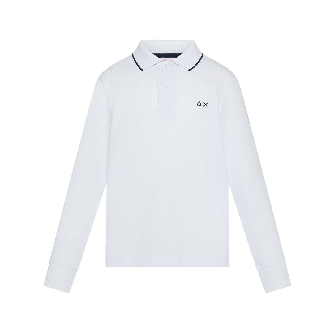 SUN68 BOY'S POLO SMALL STRIPES ON COLLAR L/S A46303.01