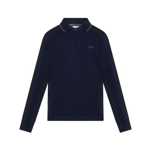 SUN68 BOY'S POLO CONTRAST FABRIC ELBOW L/S A46306.07
