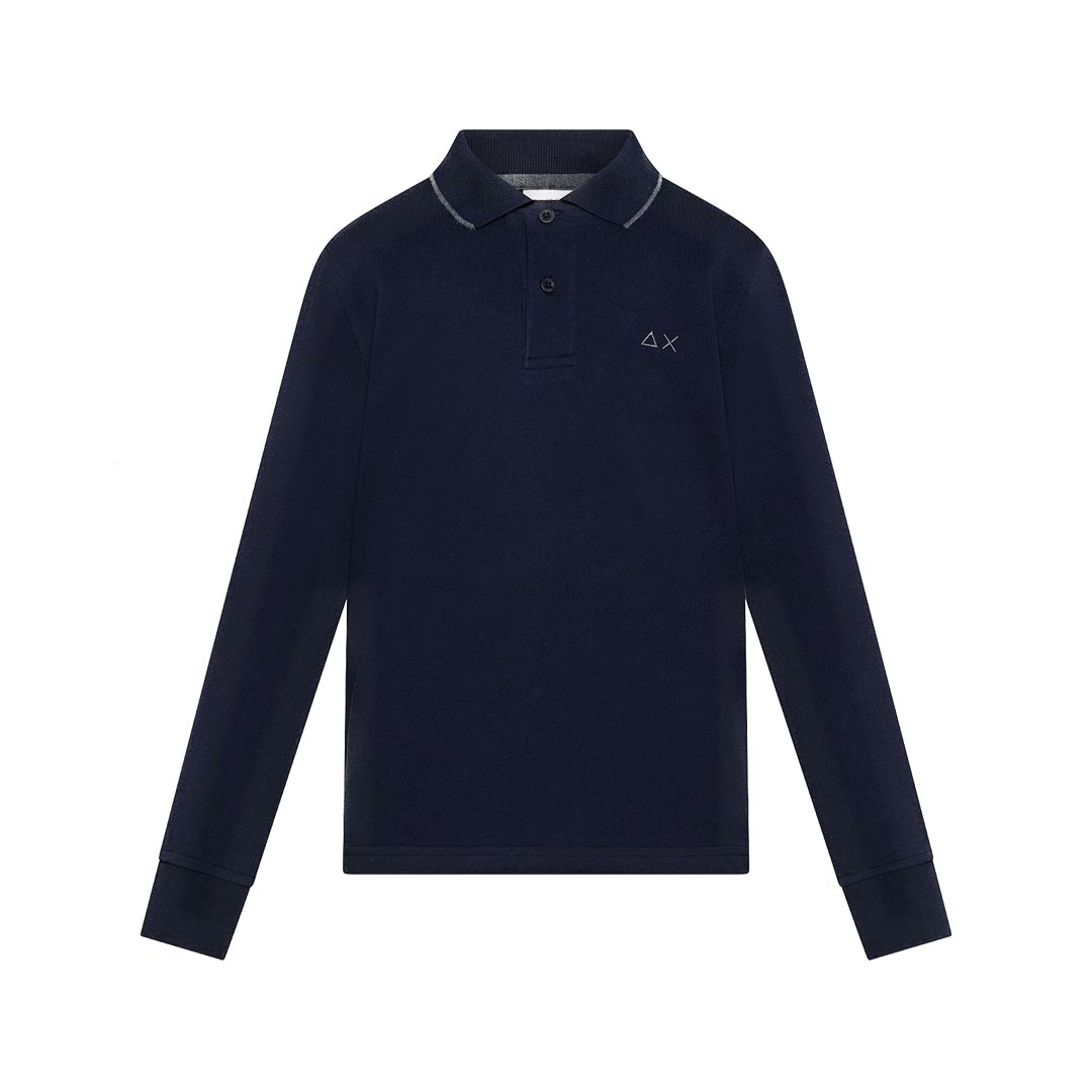 SUN68 BOY'S POLO CONTRAST FABRIC ELBOW L/S A46306.07