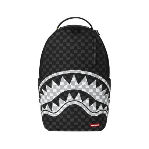 SPRAYGROUND BLACK AND WHITE DRIP CHECK SHARK BACKPACK 910B8553NSZ