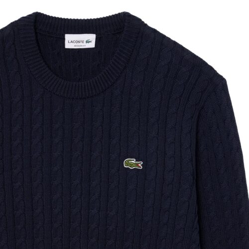 LACOSTE PULLOVER DI COTONE IN MAGLIA A TRECCE AH7627.00.802