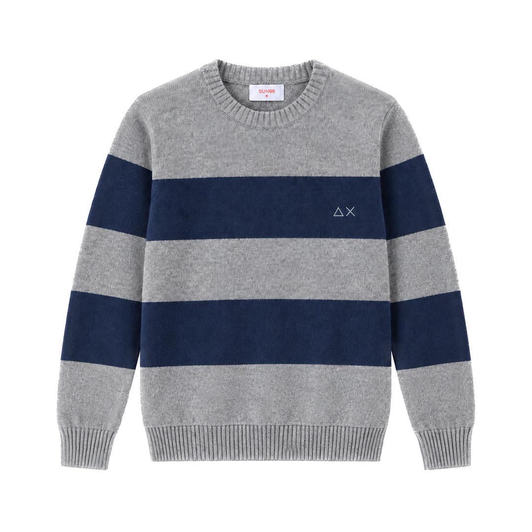 SUN68 BOY'S SWEATER COLOR BLOCK WARM WOOL L/S K46371.07
