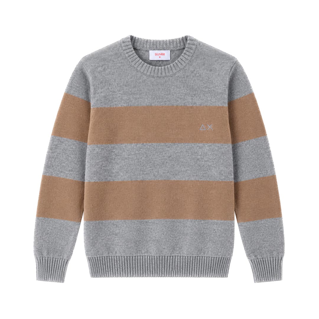 SUN68 BOY'S SWEATER COLOR BLOCK WARM WOOL L/S K46371.76