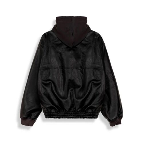 GRIMEY ODD CUTLASS HOODED PU LEATHER JACKET GHPLJ208