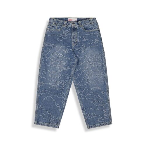 GRIMEY ODD CUTLASS JACQUARD BIG BOY DENIM PANTS GBBDJ306.WBLU