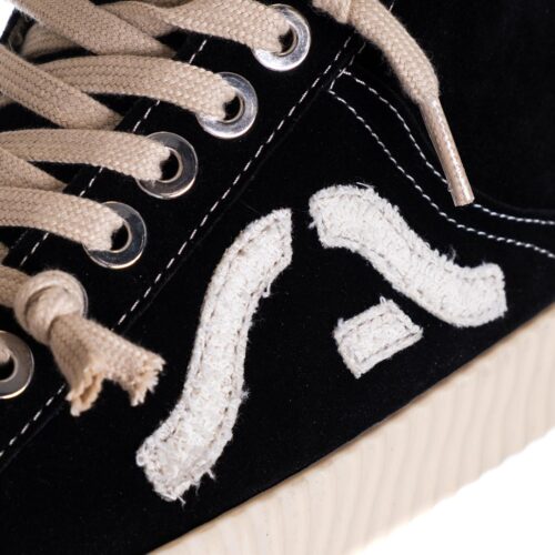 SPRINGA WAVY ALTA SUEDE CON RICAMI SPWH2SUTEXA1.NERO