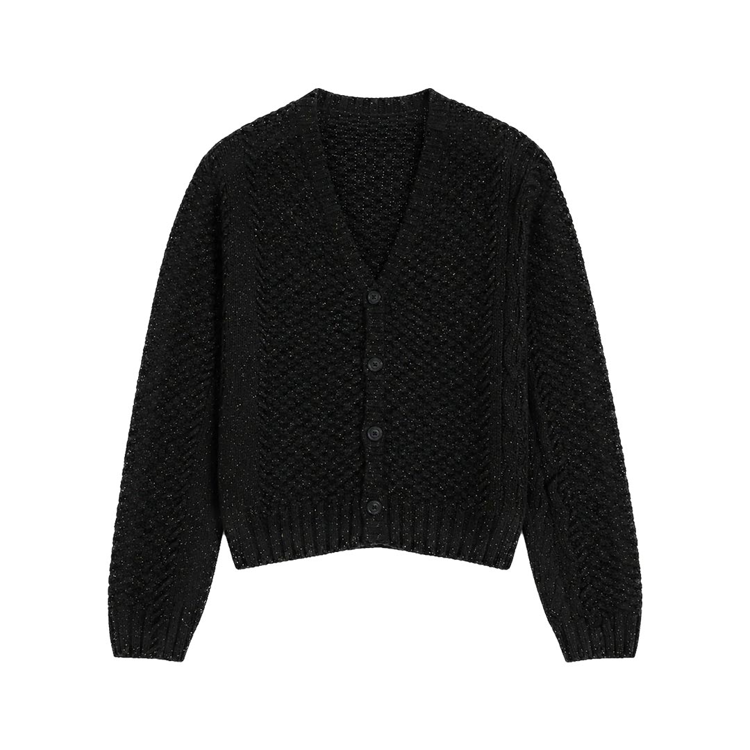 ARTE SPECKLE CABLE KNIT CARDIGAN 177K.1